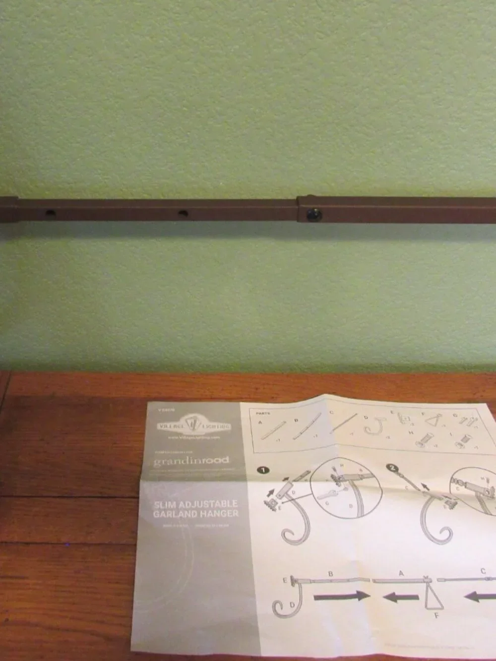 Grandin Road EZ Single Door Bronze Iron Garland Hanger Indoor Outdoor Halloween
